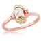 White Freshwater Cultured Pearl and Diamond 10k Rose Gold Ring, 12k Green Gold Black Hills Gold Motif (4 MM) ( .0625 Ctw)