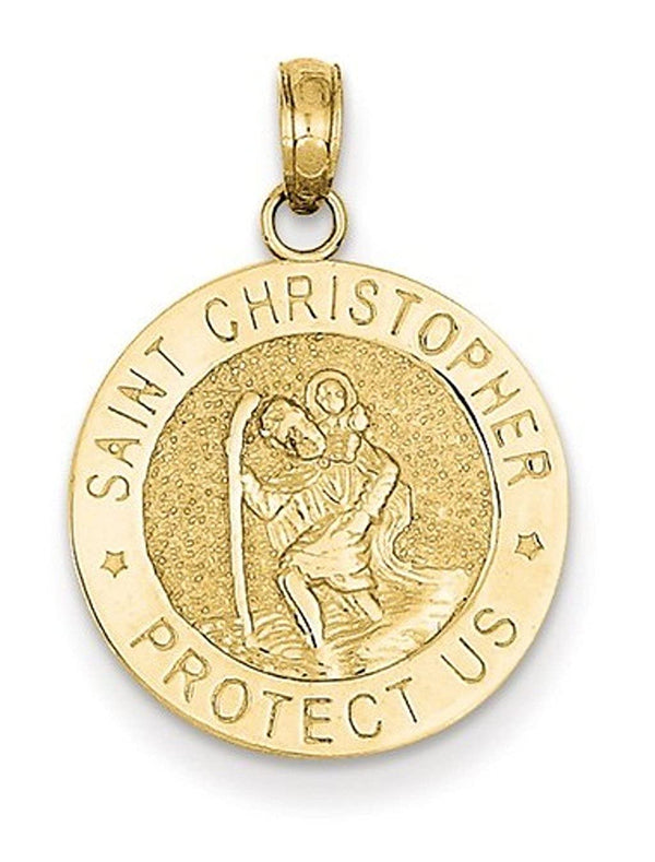 14k Yellow Gold St. Christopher Medal Pendant (19X17MM)