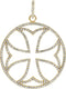 Diamond Maltese Cross 14k Yellow Gold Pendant (1.125 Ctw, G-H Color, I1 Clarity)