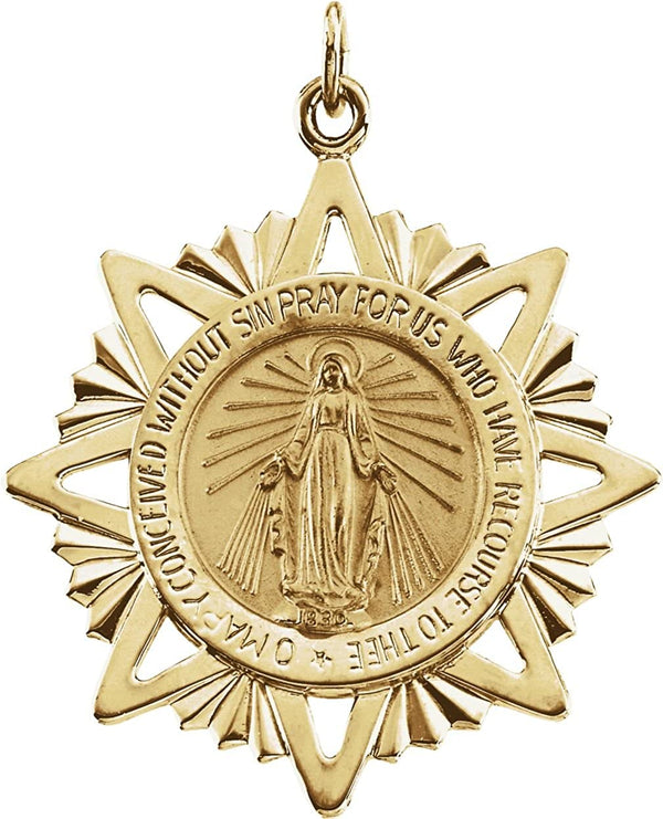 14k Yellow Gold Miraculous Medal (32x29 MM)