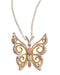 Butterfly Pendant Necklace, Sterling Silver, 12k Green and Rose Gold Black Hills Gold Motif, 18''