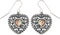 Oxidized Filigree Heart Earrings, Sterling Silver, 12k Green and Rose Gold Black Hills Gold Motif