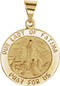 14k Yellow Gold Round Hollow Fatima Medal (18.25 MM)