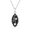Black Diamond-Cut Drop Pendant Necklace, Sterling Silver, 12k Green Gold, 12k Rose Gold Black Hills Gold, 18''