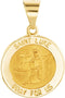 14k Yellow Gold Round Hollow St. Luke Medal (14.75MM)