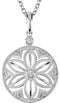 8-Stone Diamond Filigree Round Pendant Necklace, Sterling Silver, 18" (1/6 Ctw)