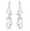 Freeform Dangle Earrings, Sterling Silver, 12k Green and Rose Gold Black Hills Gold Motif