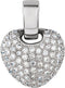 14k White Gold Heart Pendant (GH Color, I1 Clarity, 1 Cttw)