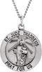Sterling Silver Round St. Jude Thaddeus Medal Necklace, 24" (22MM)