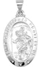 14k White Gold Oval Hollow St. Christopher Medal (23.5x16 MM)