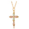 Cross Pendent Necklace with Grape Leaves, 10k Yellow Gold, 12k Rose and Green Gold Black Hills Gold Motif
