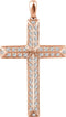 Diamond Angled Cross 14k Rose Gold Pendant (.75 Ctw, H+ Color, I1 Clarity)