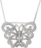 Vintage-Style Butterfly CZ Necklace Rhodium-Plate Sterling Silver Necklace, 18"