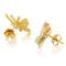 Butterfly Post Earrings, 10k Yellow Gold, 12k Green and Rose Gold Black Hills Gold Motif