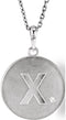Diamond Letter 'X' Initial Sterling Silver Pendant Necklace, 18" (.005 Ct, GH Color, I2 Clarity)