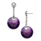 Rain Collection Black Ti, Sterling Silver Anodized Pink and Purple Dangle Earrings