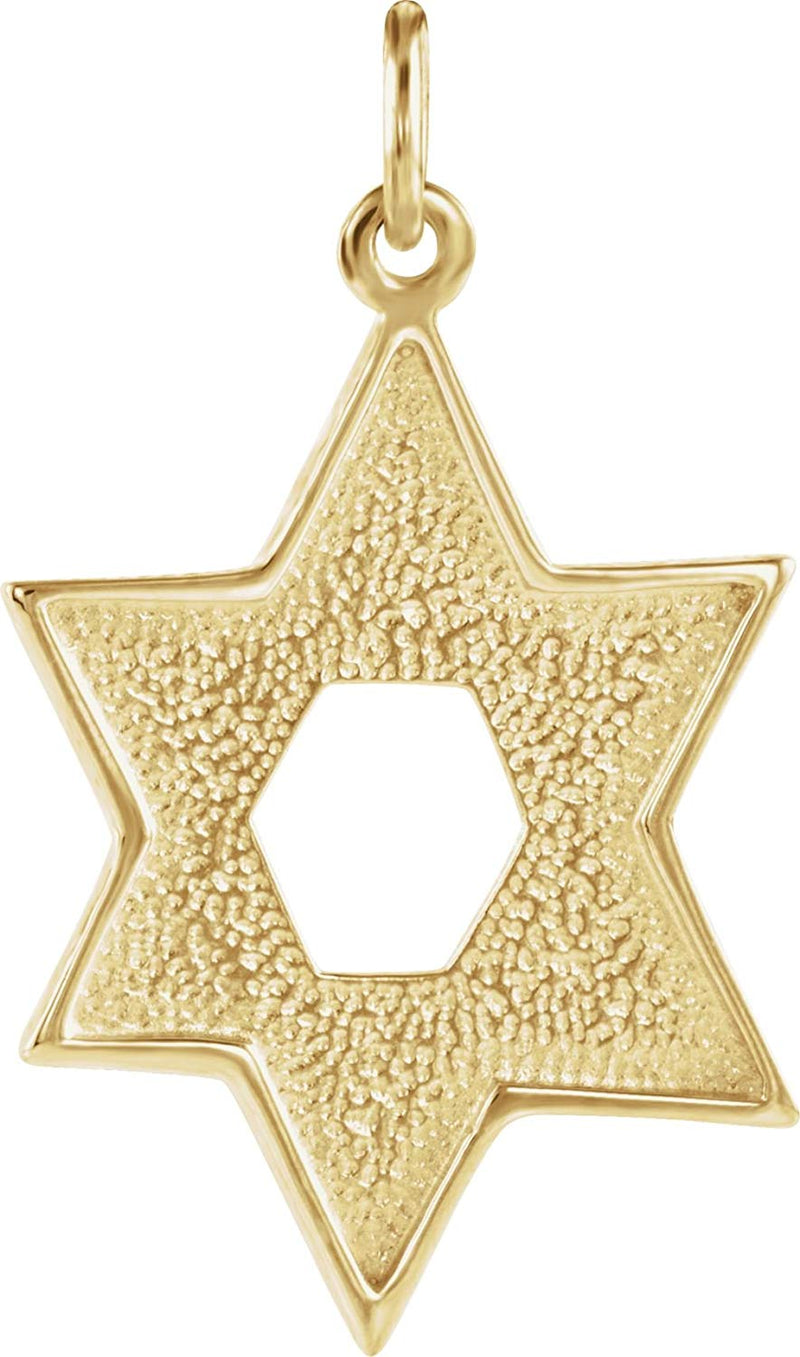Star of David 14k Yellow Gold Pendant (Made in Holy Land)