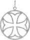 Diamond Maltese Cross Rhodium-Plated 14k White Gold Pendant (1.125 Ctw, G-H Color, I1 Clarity)