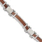 Men's Stainless Steel 10.9mm Inlay Wood Bracelet, 8.25 Inches