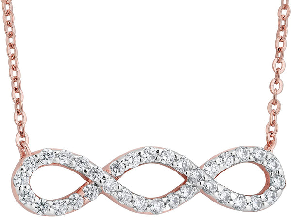 The Men's Jewelry Store (for HER) Infinity CZ Necklace, Rose Gold Plated Sterling Silver, 18"