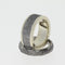 Gibeon Meteorite Wavy Titanium Band and Gibeon Meteorite, 14k Yellow Gold Band, Couples Wedding Rings, M15-F4.5