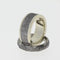 Gibeon Meteorite Wavy Titanium Band and Gibeon Meteorite, 14k Yellow Gold Band, Couples Wedding Rings
