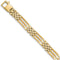 Men's Italian Brushed and Polished 14k Yellow Gold 10mm Bar and Stampato Link Bracelet, 8.5 Inches