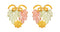 Heart Shaped Leaf Earrings, 10k Yellow Gold, 12k Green and Rose Gold Black Hills Gold Motif