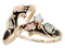 Ave 369 Antiqued Diamond Engagement Wedding Ring Set, 10k Yellow Gold, 12k Green and Rose Gold Black Hills Gold Motif (.17 Ct)