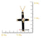 Ave 369 Black Powder Coated Cross Pendant Necklace, 10k Yellow Gold, 12k Green and Rose Gold Black Hills Gold Motif, 18"