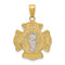 Ave 369 14k Yellow and White Gold Saint Florian Medal Pendant (22X20MM)