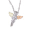 Ave 369 Angel Pendant Necklace, Sterling Silver, 12k Green and Rose Gold Black Hills Gold Motif, 18"