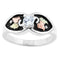 Ave 369 CZ Antiqued Ring, Sterling Silver, 12k Green and Rose Gold Black Hills Gold Motif