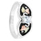 Ave 369 CZ Antiqued Ring, Sterling Silver, 12k Green and Rose Gold Black Hills Gold Motif