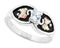 Ave 369 CZ Antiqued Ring, Sterling Silver, 12k Green and Rose Gold Black Hills Gold Motif