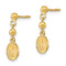 Ave 369 14k Yellow Gold Miraculous Medal Dangle Post Earrings (13X5.5MM)