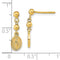 Ave 369 14k Yellow Gold Miraculous Medal Dangle Post Earrings (13X5.5MM)
