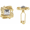 Ave 369 14k Yellow and White Gold Square Cuff Links, 16.5MM
