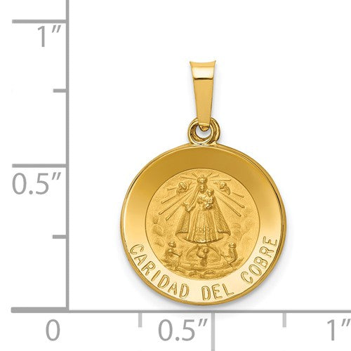 Ave 369 14k Yellow Gold Caridad Del Cobre Medal Pendant (17X15MM)