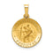 Ave 369 14k Yellow Gold And Satin St. Christopher Medal Charm Pendant (17X15 MM)