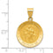 Ave 369 14k Yellow Gold And Satin St. Christopher Medal Charm Pendant (21X19 MM)