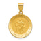 Ave 369 14k Yellow Gold And Satin St. Christopher Medal Charm Pendant (21X19 MM)