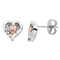 Ave 369 Bead Heart Earrings, Sterling Silver, and 12k Rose Gold Black Hills Gold Motif