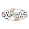 Ave 369 Cut-Out Flower Ring, Sterling Silver, 12k Green and Rose Gold Black Hills Gold Motif