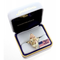 Ave 369 10k Yellow Gold Frosty Leaves Pointer Ring, 12k Rose and Green Black Hills Gold