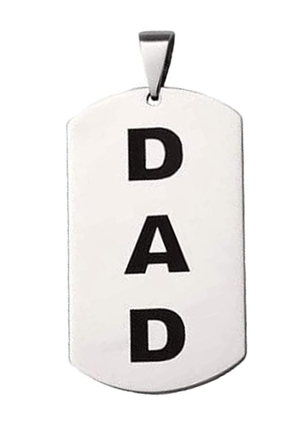 Men's Stainless Steel Dad Dog Tag Pendant