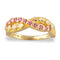 Ave 369 Created Pink Sapphires Infinity Ring , 10k Yellow Gold, 12k Green and Rose Gold Black Hills Gold Motif