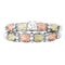 Ave 369 CZ Wedding and Engagement Ring Set, Sterling Silver, 12k Green and Rose Gold Black Hills Gold Motif