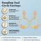 Dangling Dual Circle Earrings, 10k Yellow Gold, 12k Green and Rose Gold Black Hills Gold Motif