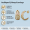 Scalloped J Hoop Earrings, 10k Yellow Gold, 12k Green and Rose Gold Black Hills Gold Motif